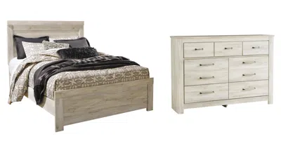 Ashley Bellaby Queen Panel Bed With Dresser In Whitewash