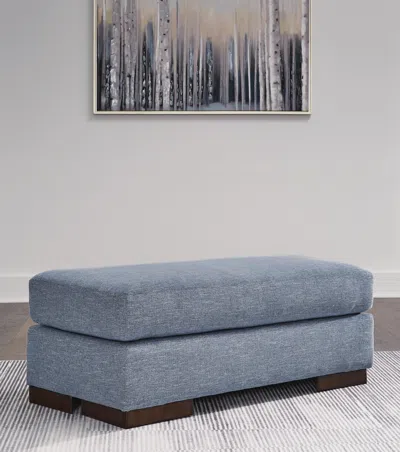 Ashley Belvoir Next-gen Nuvella™ Performance Fabric Ottoman In Denim
