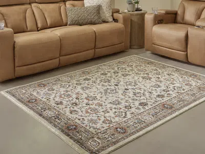 Ashley Beritham Medium Rug In Blue/brown/beige
