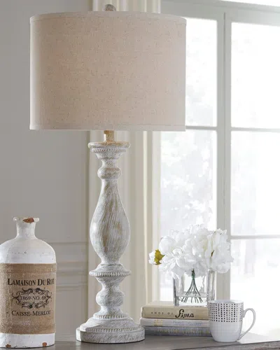 Ashley Bernadate Table Lamp (set Of 2) In Whitewash