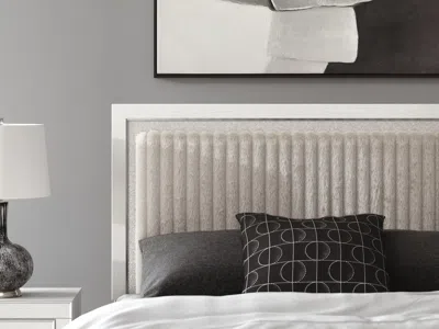 Ashley Birmonton Queen Upholstered Panel Headboard In White