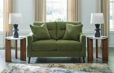 Ashley Bixler Loveseat In Olive