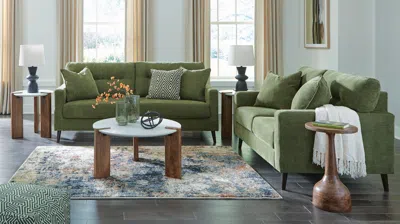 Ashley Bixler Sofa And Loveseat In Olive