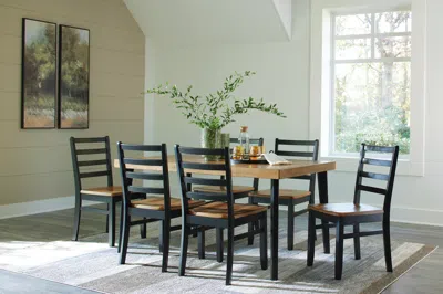 Ashley Blondon Dining Table And 6 Chairs In Brown/black