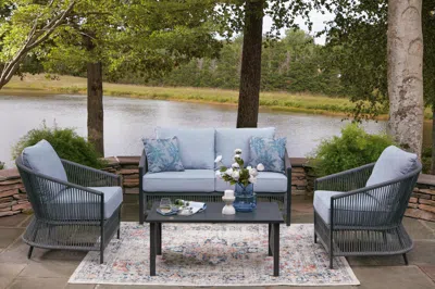 Ashley Bodega Island 4-piece Outdoor Conversation Set In Gray