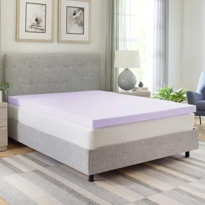 Ashley Bodipedic Essentials 3-inch Infused Memory Foam Mattress Topper In Purple