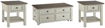 Ashley Bolanburg Coffee Table With 2 End Tables In Two-tone