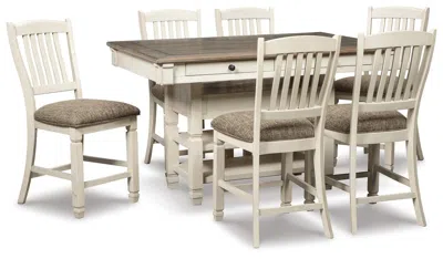 Ashley Bolanburg Counter Height Dining Table And 6 Barstools In Two-tone