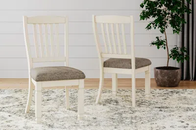 Ashley Bolanburg Rake Back Upholstered Dining Chair In Two-tone