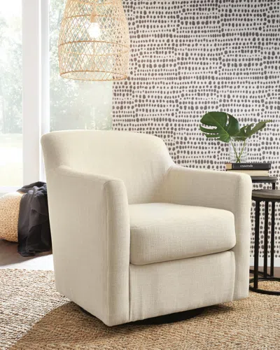 Ashley Bradney Swivel Accent Chair In Linen
