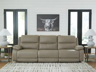 Ashley Brannigan 3-piece Dual Power Reclining Modular Sectional In Pebble