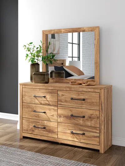 Ashley Branstony 6 Drawer Dresser And Mirror In Brown