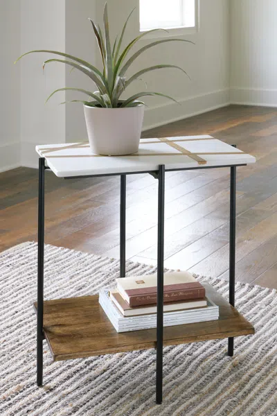 Ashley Braxmore Accent Table In White/light Brown