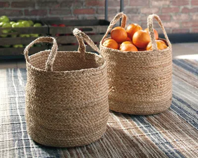 Ashley Brayton Basket (set Of 2) In Natural