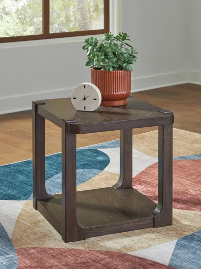 Ashley Breckington End Table In Dark Brown