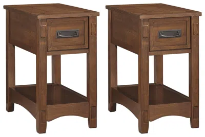 Ashley Breegin 2 End Tables In Brown