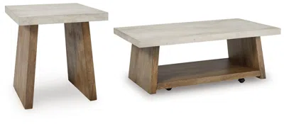 Ashley Brendalhouse Coffee Table With 1 End Table In Light Brown