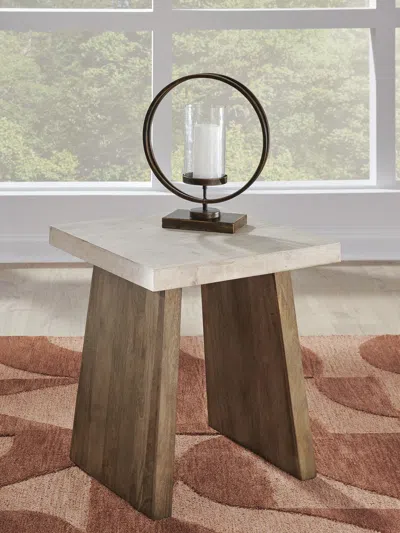 Ashley Brendalhouse End Table In Light Brown