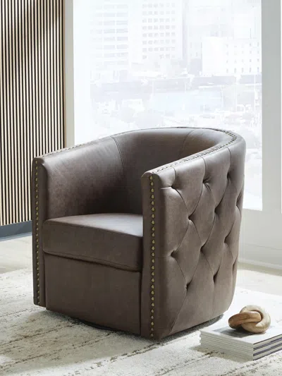 Ashley Brentlow Swivel Accent Chair In Granite