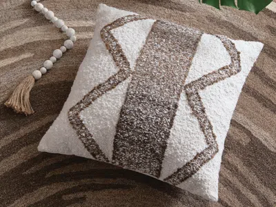 Ashley Brettwood Pillow In Ivory/brown
