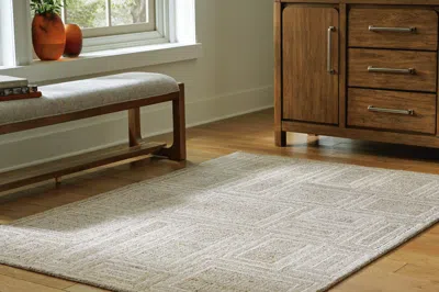 Ashley Brickburgh 5' X 7' Rug In Gray/ivory/honey