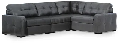 Ashley Brindley Pier 4-piece Leather Modular Sectional In Fog