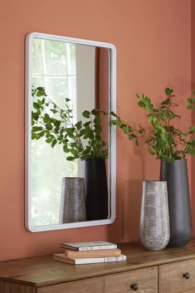 Ashley Brocky Rectangular Accent Mirror In White