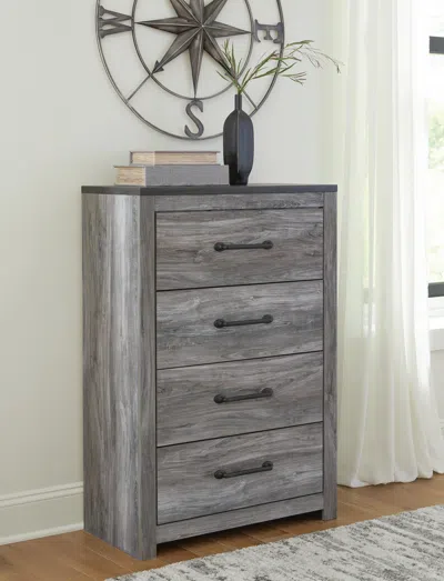 Ashley Bronyan 4 Drawer Chest Of Drawers In Dark Gray