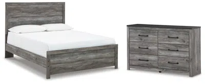 Ashley Bronyan Queen Panel Bed With Dresser In Dark Gray