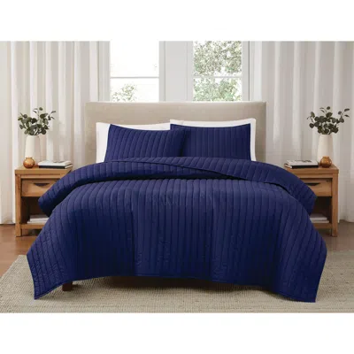Ashley Brooklyn Loom 3-piece King Quilt Set In Navy