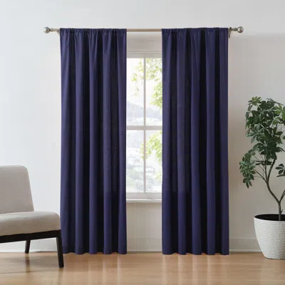 Ashley Brooklyn Loom 96" Window Panel Pair In Navy