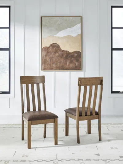 Ashley Broxtyn Dining Chair Leather In Light Brown