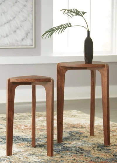 Ashley Brynnleigh Accent Table (set Of 2) In Medium Brown