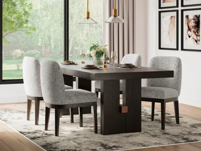 Ashley Burkhaus Dining Table And 4 Chairs In Dark Brown