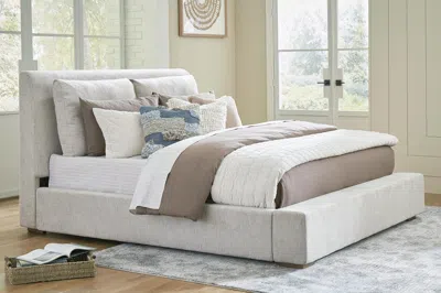 Ashley Cabalynn King Upholstered Bed In Light Brown