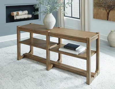 Ashley Cabalynn Sofa Table In Light Brown