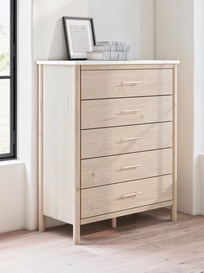 Ashley Cadmori 5 Drawer Chest Of Drawers In Two-tone