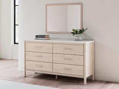 Ashley Cadmori 6 Drawer Dresser And Mirror In Two-tone