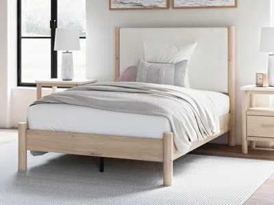 Ashley Cadmori Full Upholstered Panel Bed In Two-tone