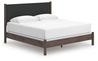 Ashley Cadmori King Upholstered Panel Bed In Brown