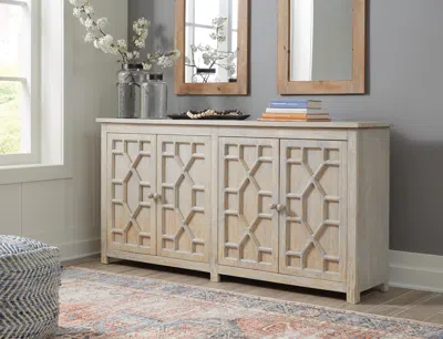 Ashley Caitrich Accent Cabinet In Distressed Blue