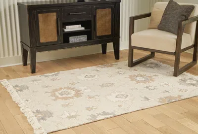 Ashley Calkin 5' X 7' Rug In Linen/gray/caramel