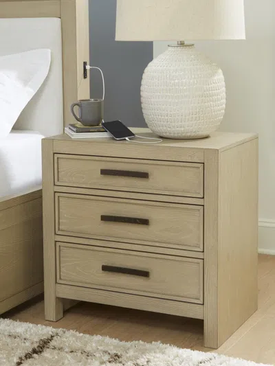 Ashley Calmoro 26" 3 Drawer Nightstand In Gray