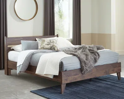Ashley Calverson Full Panel Platform Bed In Mocha