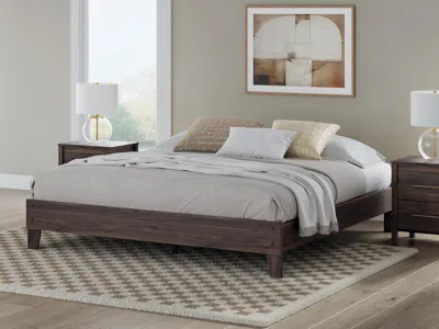 Ashley Calverson Platform Bed In Brown