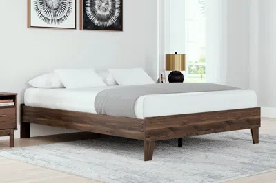 Ashley Calverson Queen Platform Bed In Mocha