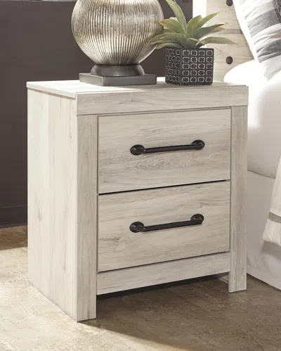 Ashley Cambeck 22" 2 Drawer Charging Nightstand In Whitewash