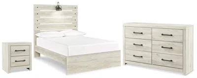 Ashley Cambeck Full Panel Bed With Dresser And Nightstand In Whitewash