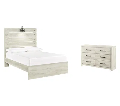 Ashley Cambeck Full Panel Bed With Dresser In Whitewash