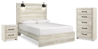 Ashley Cambeck Queen Panel Bed With Chest And Nightstand In Whitewash